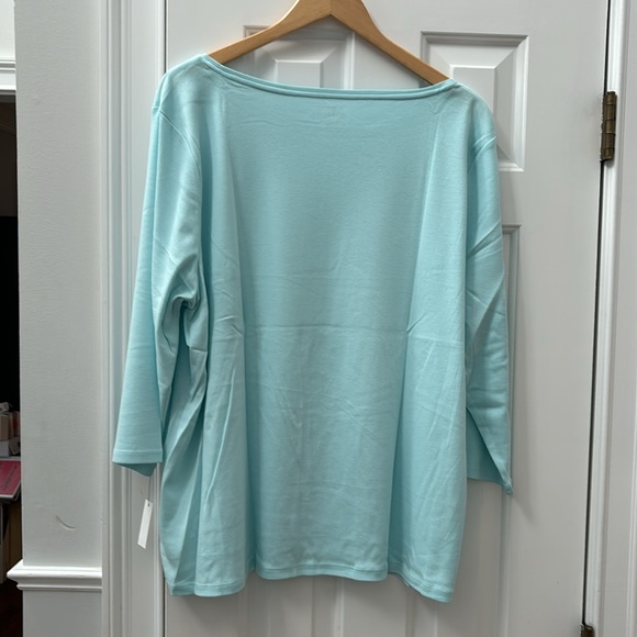 Talbots The Talbots Tee in Opal Blue, 100% Cotton, 3X, NWT - Picture 2 of 10
